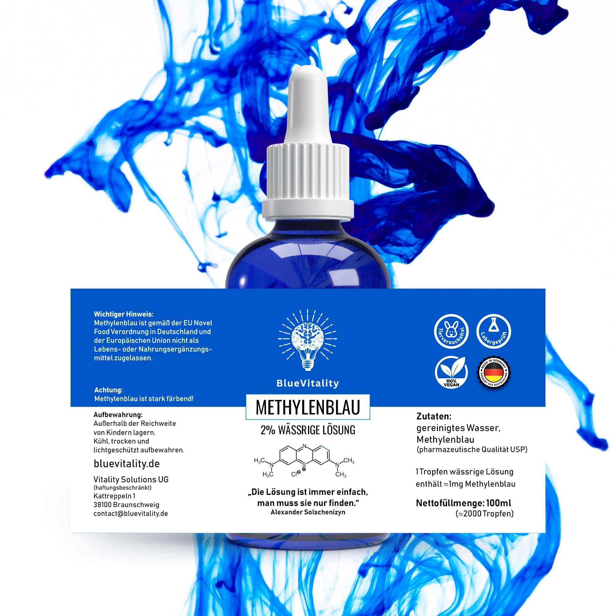 2 % Methylenblau – USP-Qualität & Laborgeprüft