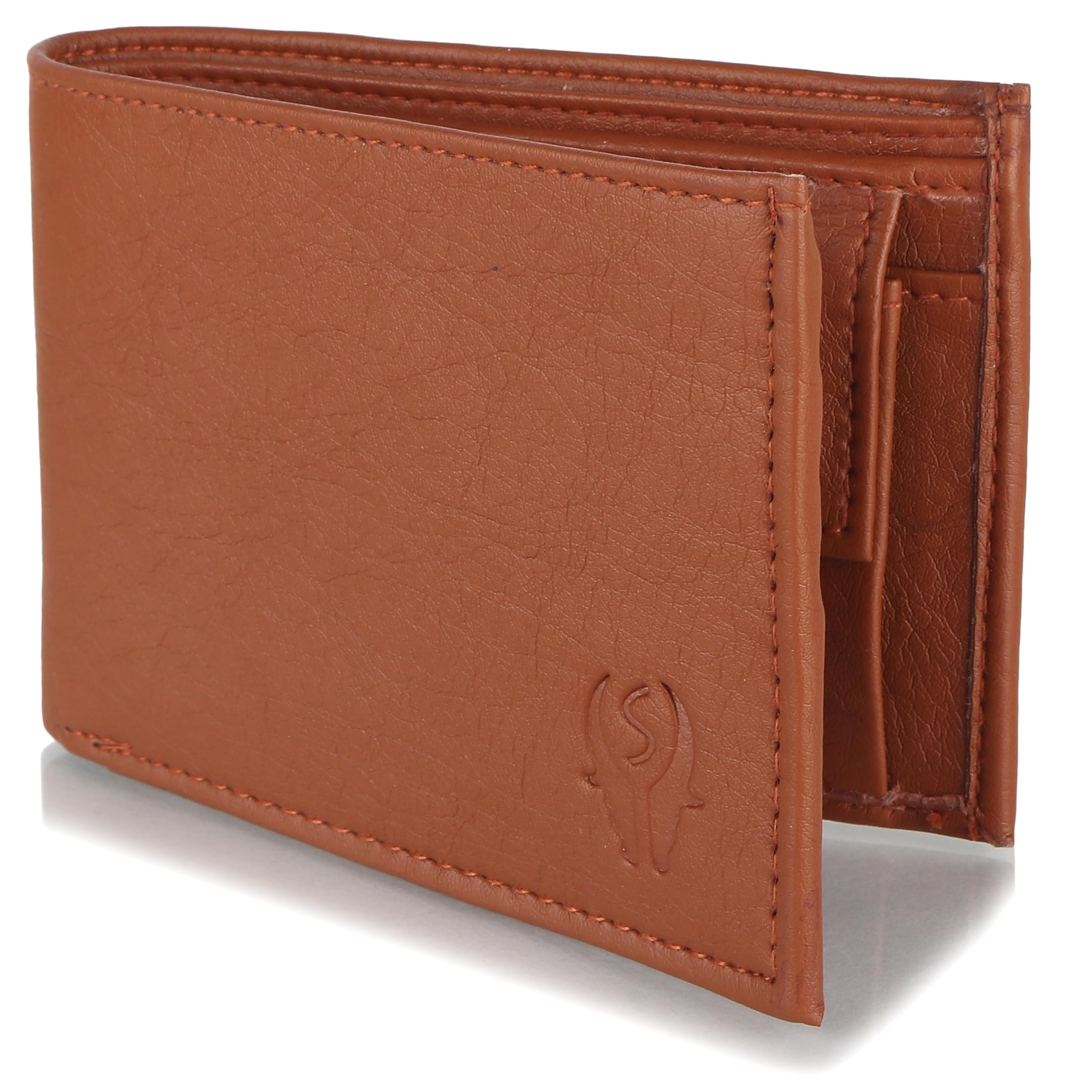 SAMTROH Tan PU Leather Wallet for Men I 3 Card Slots I 2 Currency & Secret Compartments I 1 Coin Pocket