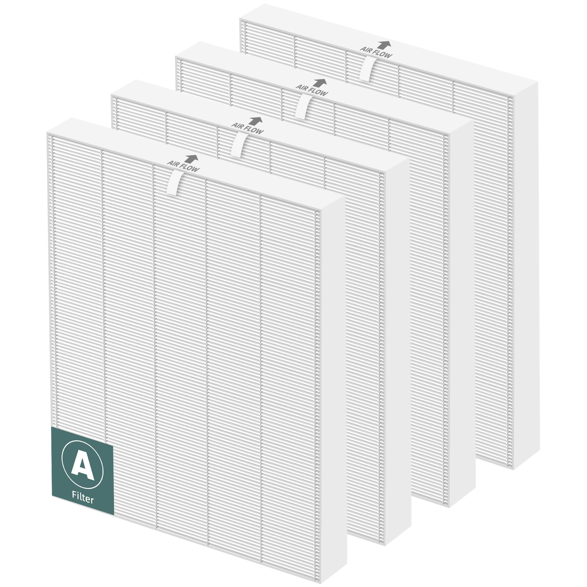 115115 HEPA Replacement Filter A for Winix Plasmawave Air Purifier C535 5300 5300-2 6300 6300-2 P300 AM90 C909 9800,H13 True HEPA Size 21 Filters,4 Pack,White