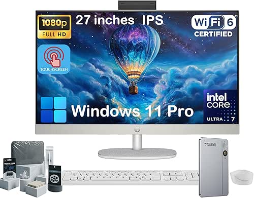 HP 27" Touch Screen All-in-One Desktop Computer PC - 32GB