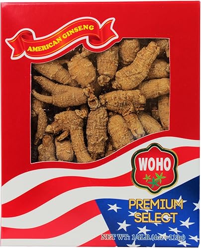 Woho #112.4 Raíces cortas de ginseng americano medio caja de 4 onzas