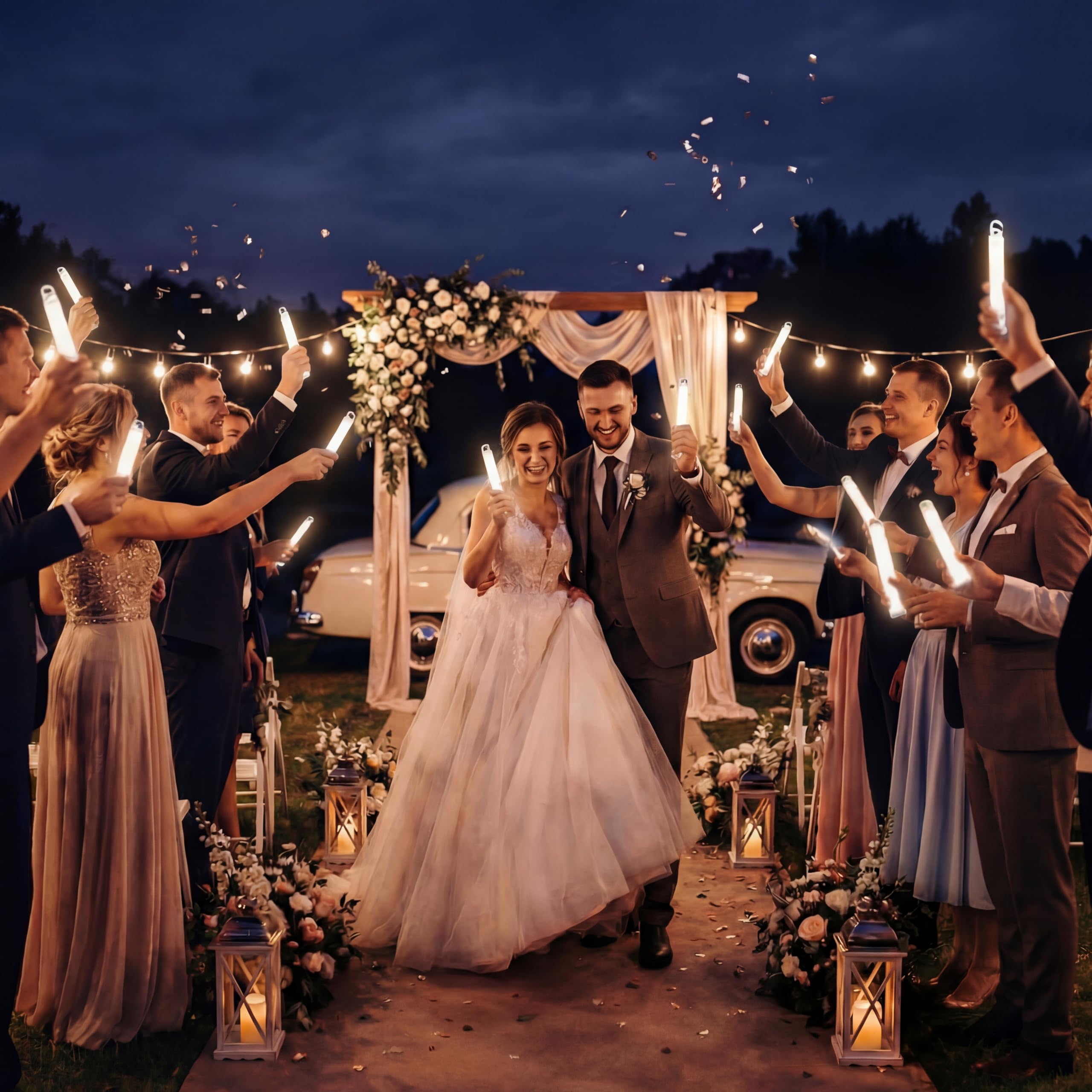 LEIFIDE 150 barras luminosas de 6 pulgadas a granel de color blanco brillante para fiestas de boda y actividades