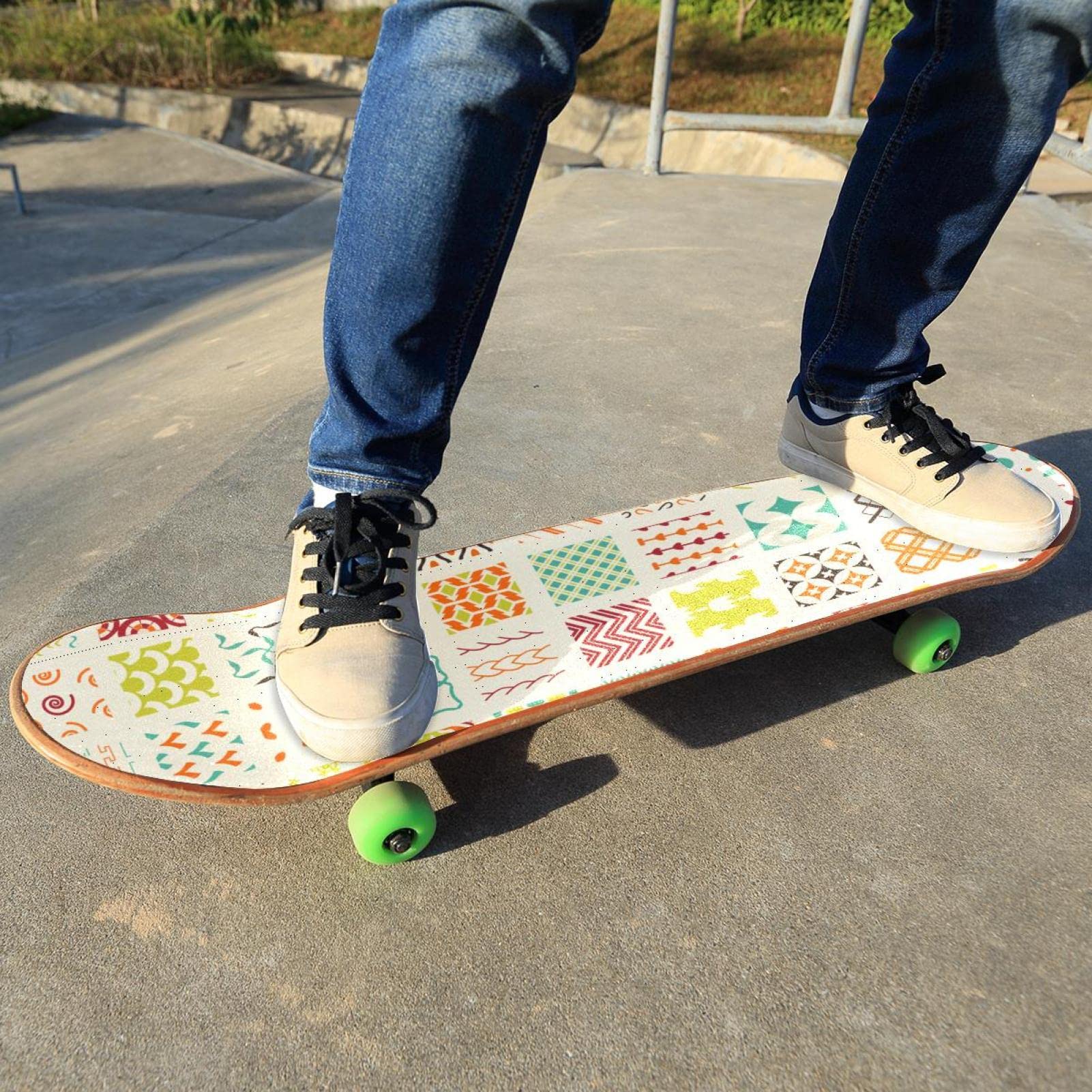 Graphic Prints Lot de 2 feuilles de papier abrasif pour planche de skateboard et longboard