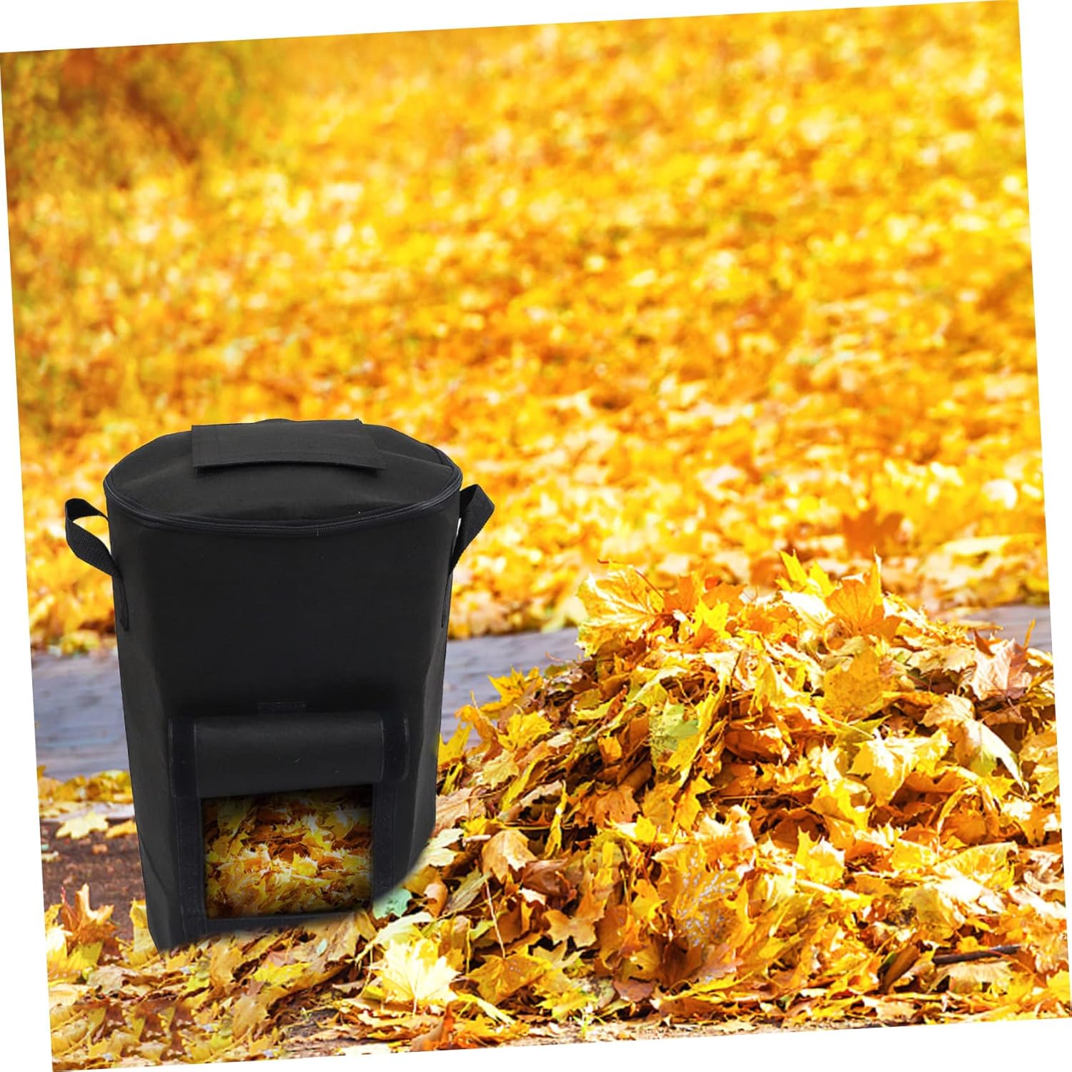 Fallen Leaf Storage Bucket Garden Bags Reusable Compost Bag 125l Black Comfortable Handles Vent Window