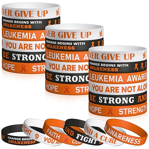 WATINC Leukemia Awareness Silicone Bracelets - Leukemia Awareness Month Orange