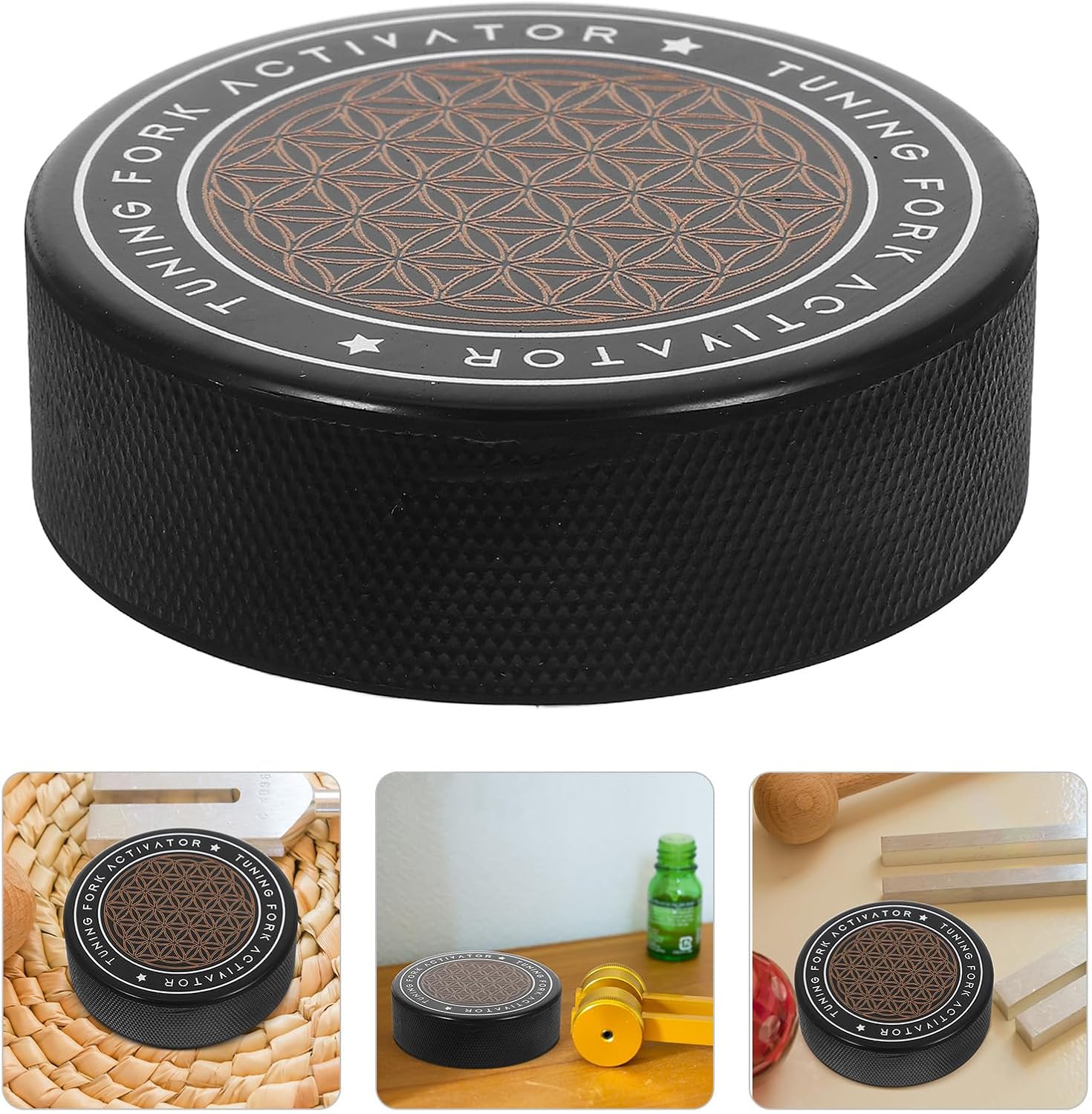 Rubber Tuning Fork Activator Puck Tool for Tuning Fork Devices and Musical Instruments, Versatile Accessory with Comfortable to Hold, Minimal Noise and Sustained Tone for Music