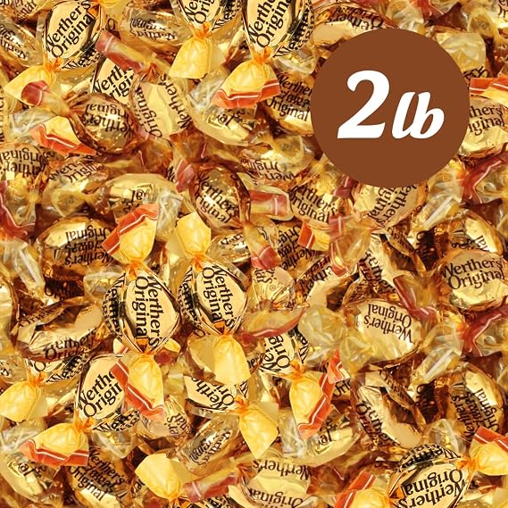 Original Hard, Creamy Filled & Chewy Caramel Candies, 2 LB Mix, Bulk