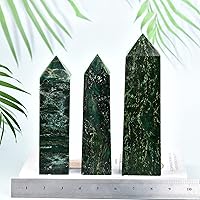 Vista 97 de JIC Gem Extra Large Rare Dendritic Jade Crystal Tower Natural Quartz Crystal Tower Point Wand Large Crystals and Stone Energy Crystal Wand Home