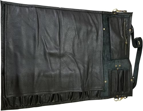 Miniatura 3 de Auténtico ligero Premium cuero profesional negro largo cuchillo de chef bolsocuchillo de chef rollo rollo 13 ranuras espacio # k5