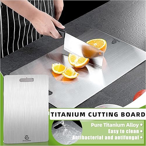 Miniatura 3 de Tabla de cortar de titanio para cocina, tabla de cortar de titanio gruesa, fácil de limpiar, de doble cara, duradera de grado alimenticio, tabla de