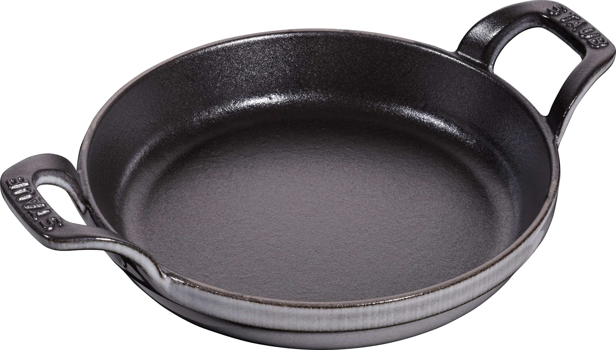 Staub Auflaufform aus Gusseisen, rund, 15,2 cm, Graphitgrau, hergestellt in Frankreich