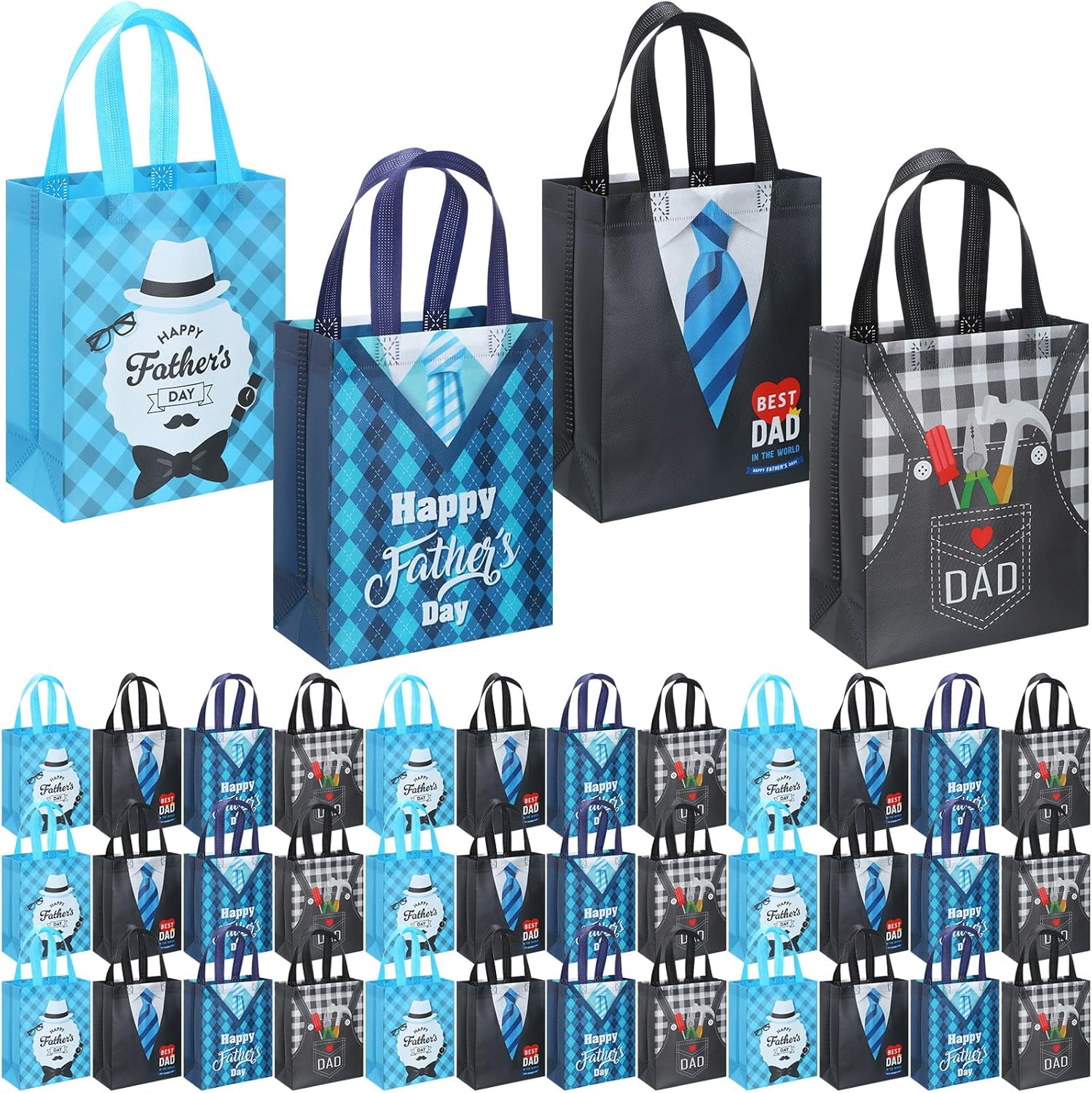 48 Pcs Floral Gift Bags Wildflower Spring Party Favor Reusable Non Woven Treat Tote Welcome Flower Goodie Gift Bag with Handle for Wedding Guest Birthday Bridal Baby Shower Decor Party Supplies