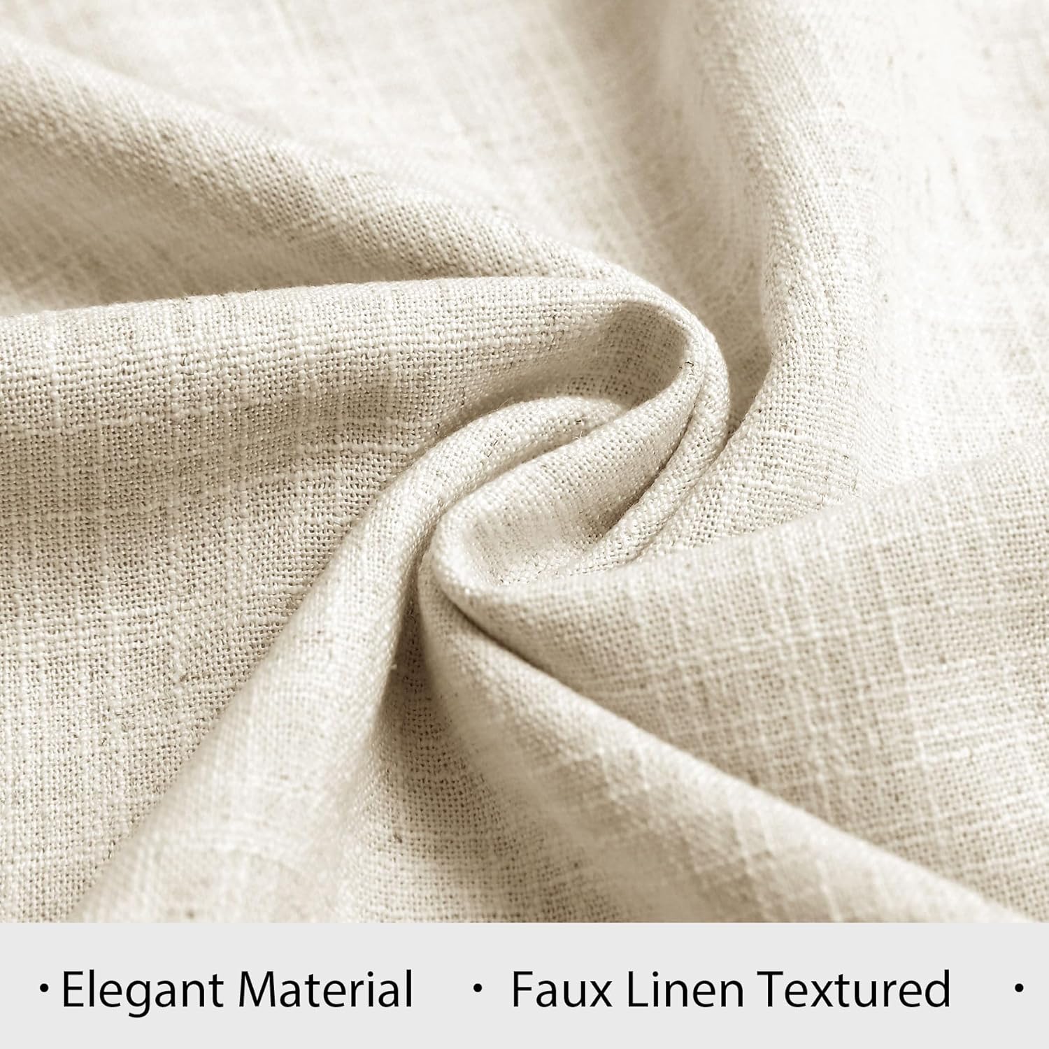 Macochico Extra Wide Flax Curtains 84 Inch Lenght Grommet Linen Blend Curtain Panels Light Flitering Window Treatment Curtains for Sliding Glass Door Hallway,Sand Beige,120W x 84L,1 Panel