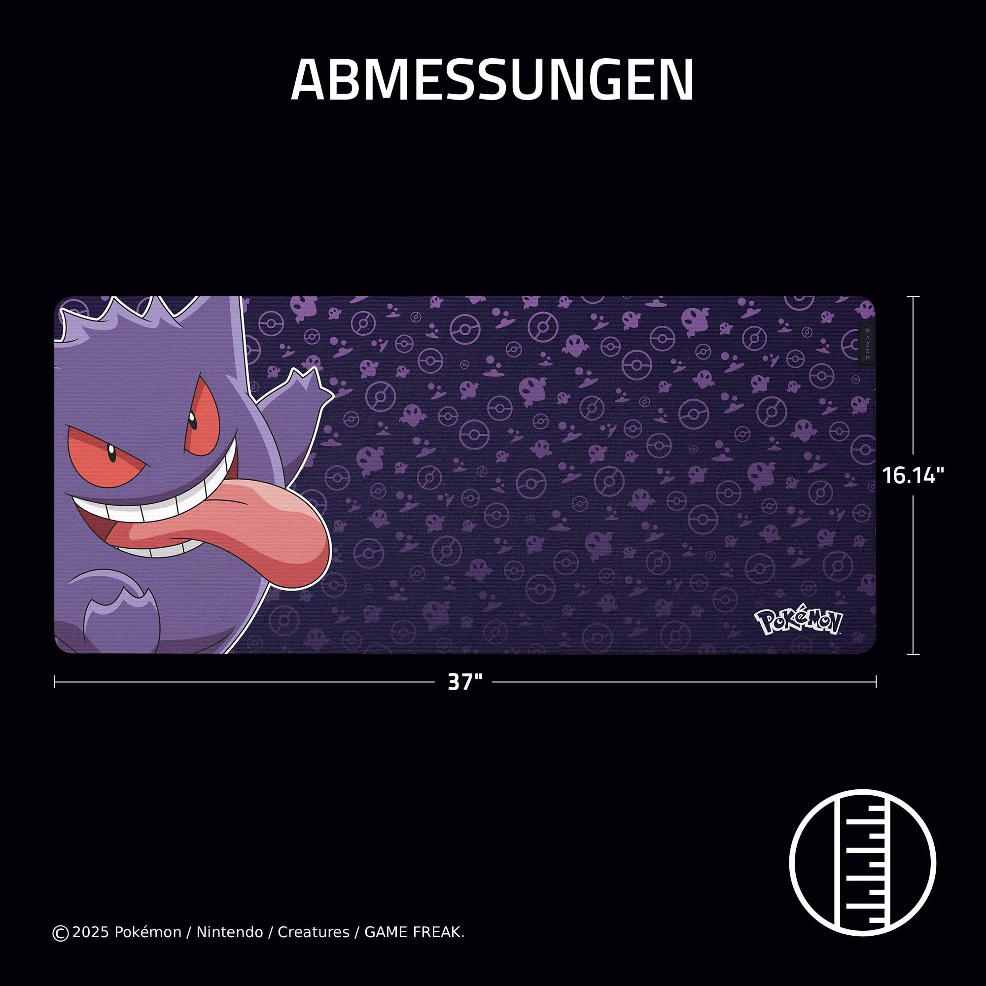 Razer Gigantus V2 XXL Pokémon Gengar - Gaming-Mauspad für Geschwindigkeit und Kontrolle - Mikrogewebeoberfläche - Dicker Gummischaum - rutschfeste Unterlage - 940 x 410 x 3 mm | Pokémon Gengar