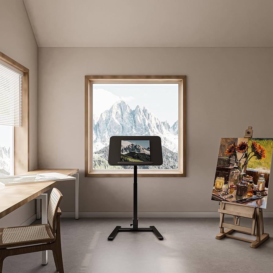 Alawooder モバイルスタンディングデスク ベージュ Amazon.com: alawooder Mobile Folding Desk 25 Inch - No