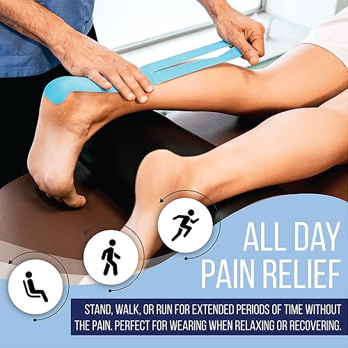 Miniatura 5 de SB SOX Cinta de kinesiología sintética profesional (opciones precortadas y sin cortar), opción de tela de rendimiento más duradera que nuestra cinta