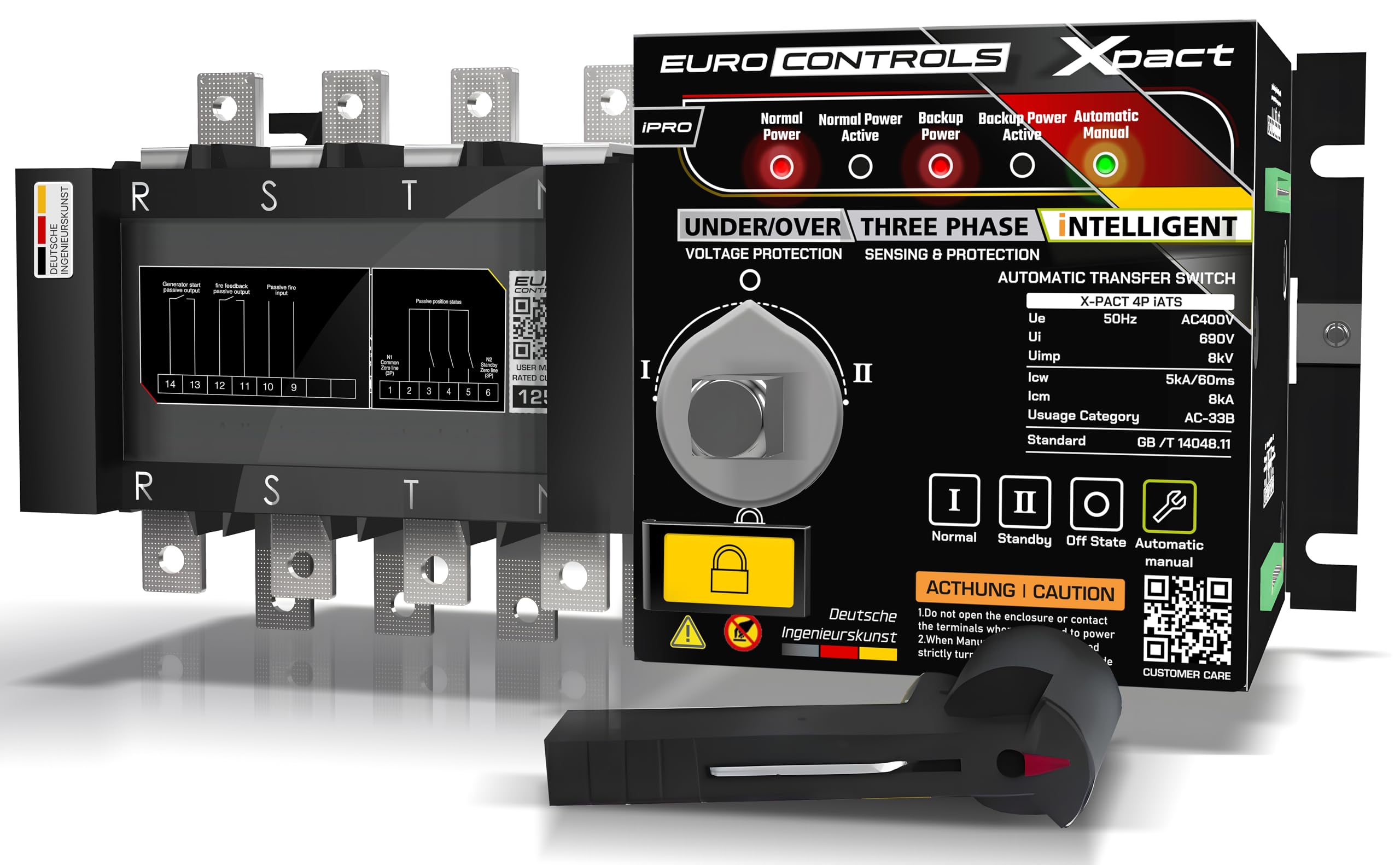 Euro ATS Automatic transfer switch XPact 3phase sensing - automatic Motorized changeover switch Contctr relay - Voltage Phase neutral protection - Auto select Eb/DG Generator 125A 4pole-picture-18