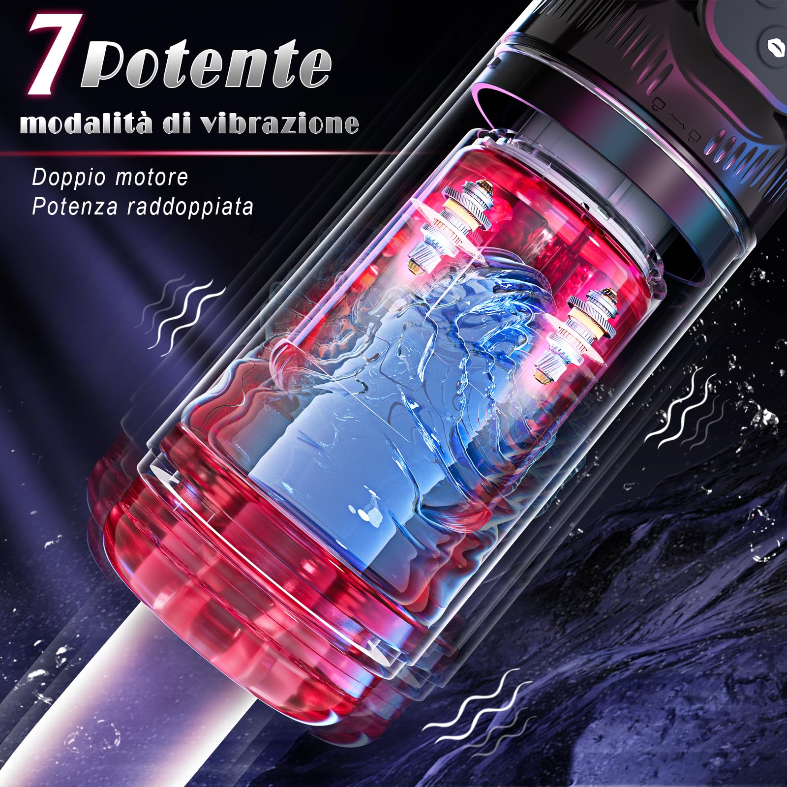 Masturbatore Uomo Automatico Sex Toys - Masturvatore Toy per Uomini Con 7 Modalità Telescopiche, Vibrazione e Aspirazione, Lingua in 3D Vagina Silicone Sexytoys, Pompa Pene Con Supporto per Cellulare