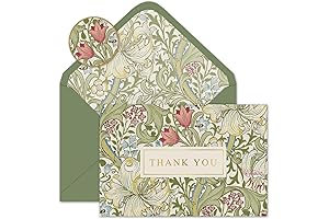Vintage Floral 24-Pack Thank You Cards by Whaline: A Noteworthy Expression of Gratitude