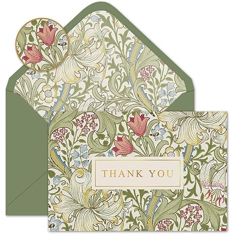 Vintage Floral 24-Pack Thank You Cards by Whaline: A Noteworthy Expression of Gratitude