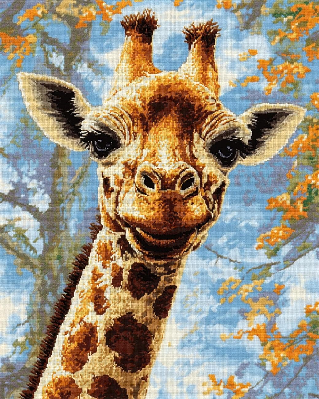AxiangziK DIY Cross Stitch Kits Cartoon Giraffe 11CT 40x50cm