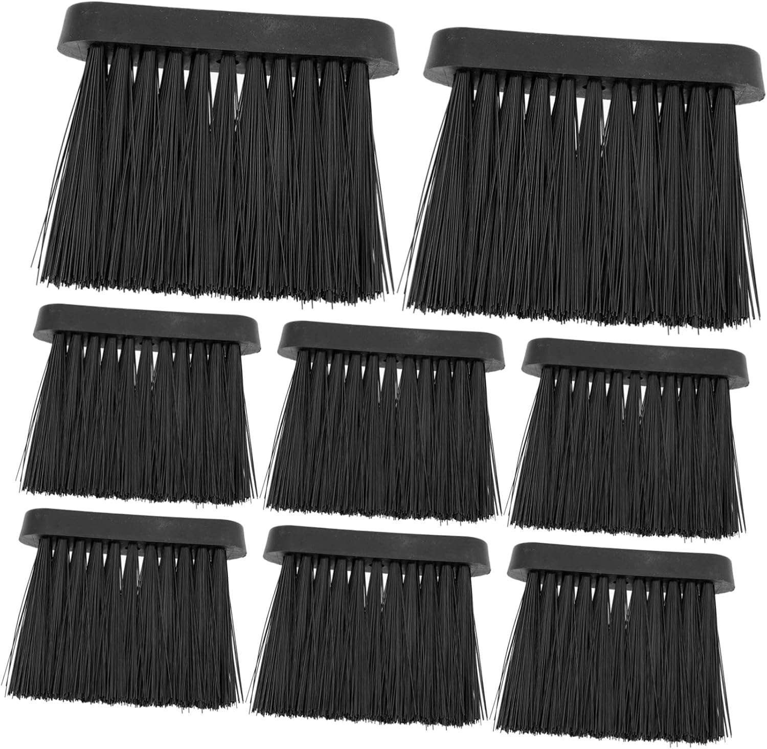 8pcs Fireplace Cleaning Brush Set for Fire Pit and Hearth, Black Plastic Ash Brush Replacement with Soot Cleaning Feature, Fits into Small Crevices, Modern and Classic Style