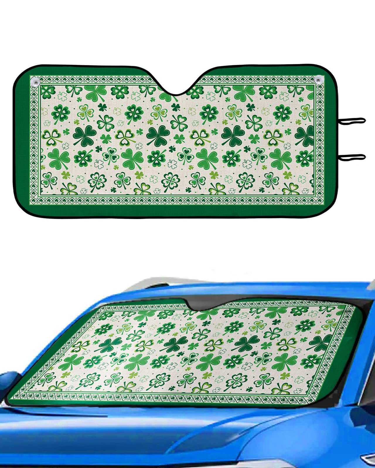 Amazon.com: Windshield Sun Shade with Reflective Blocks Heat and Sun St.  Patrick's Day Clover Linen Background Shamrock Foldable Sun Shield Keeps  Your Vehicle Cool Reflect UV Sun Protect Your Car 55inch :
