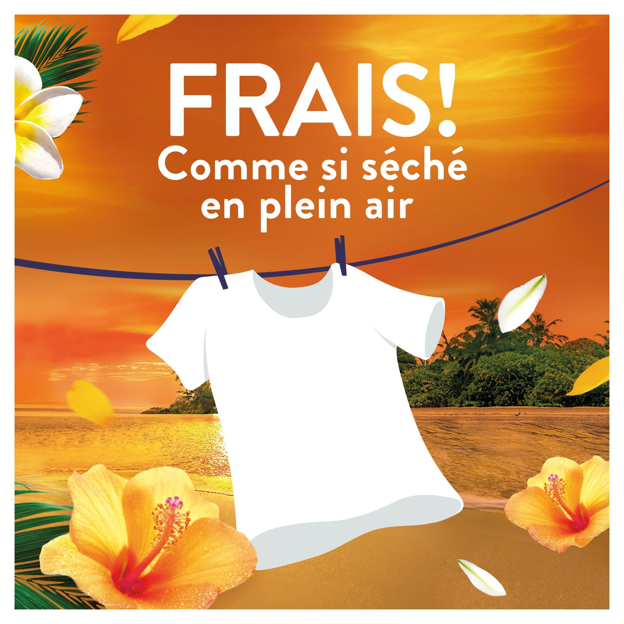 Lenor Fresh Air Adoucissant 216 lavages (36x6), Parfum Soleil Tropical, Protection Anti-Odeurs, Fraîcheur Ultra Concentrée, Fabriqué En France
