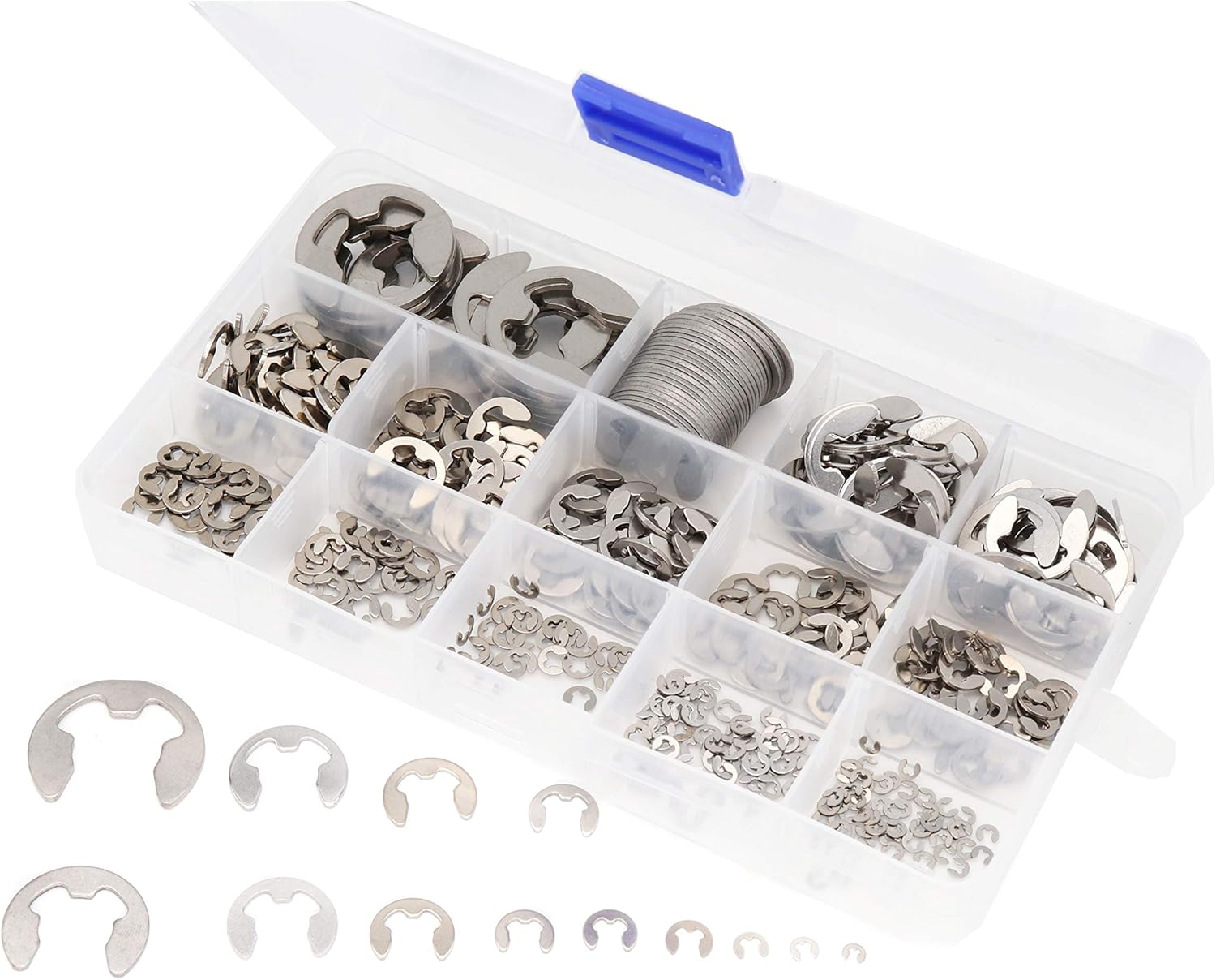 Metric E clip External Snap Ring Shop Assortment Kit, 465 Pieces, 304