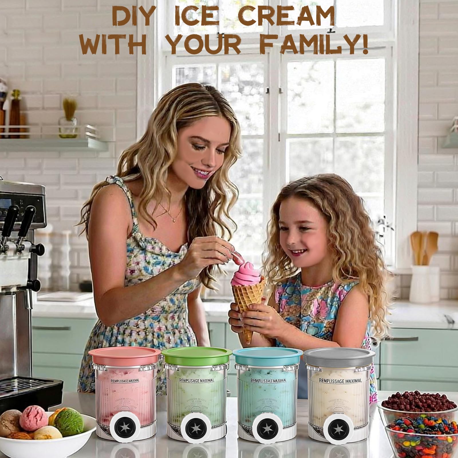 Creami Behälter, 4 Stück Behälter für Ninja Creami Swirl, Kompatibel mit Ninja Creami NC701EU NC700 Serie Softeismaschine, BPA-frei, Lebensmittelqualität, Spülmaschinenfest