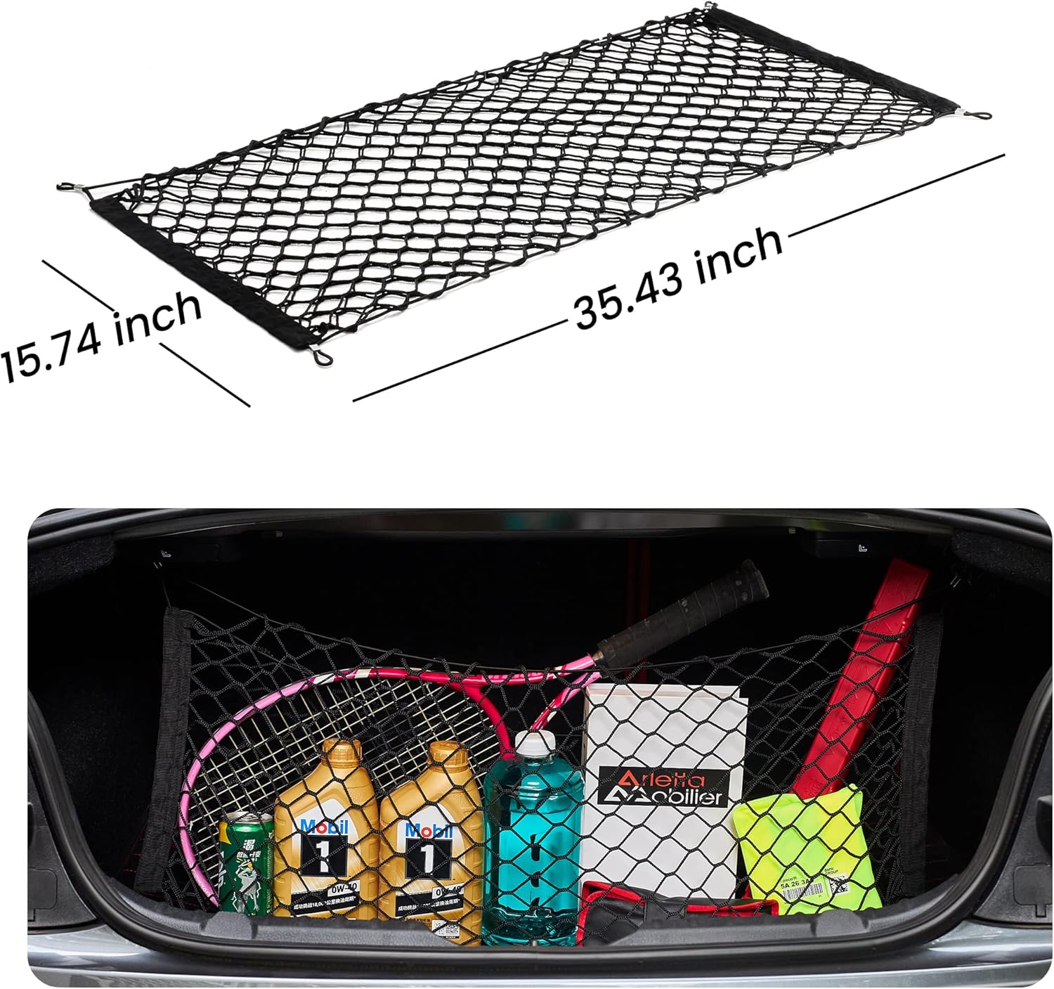 Buy Quanta Cargo Net for SUV, 35.4x15.8 Inch 2022 Upgraded Car Rear