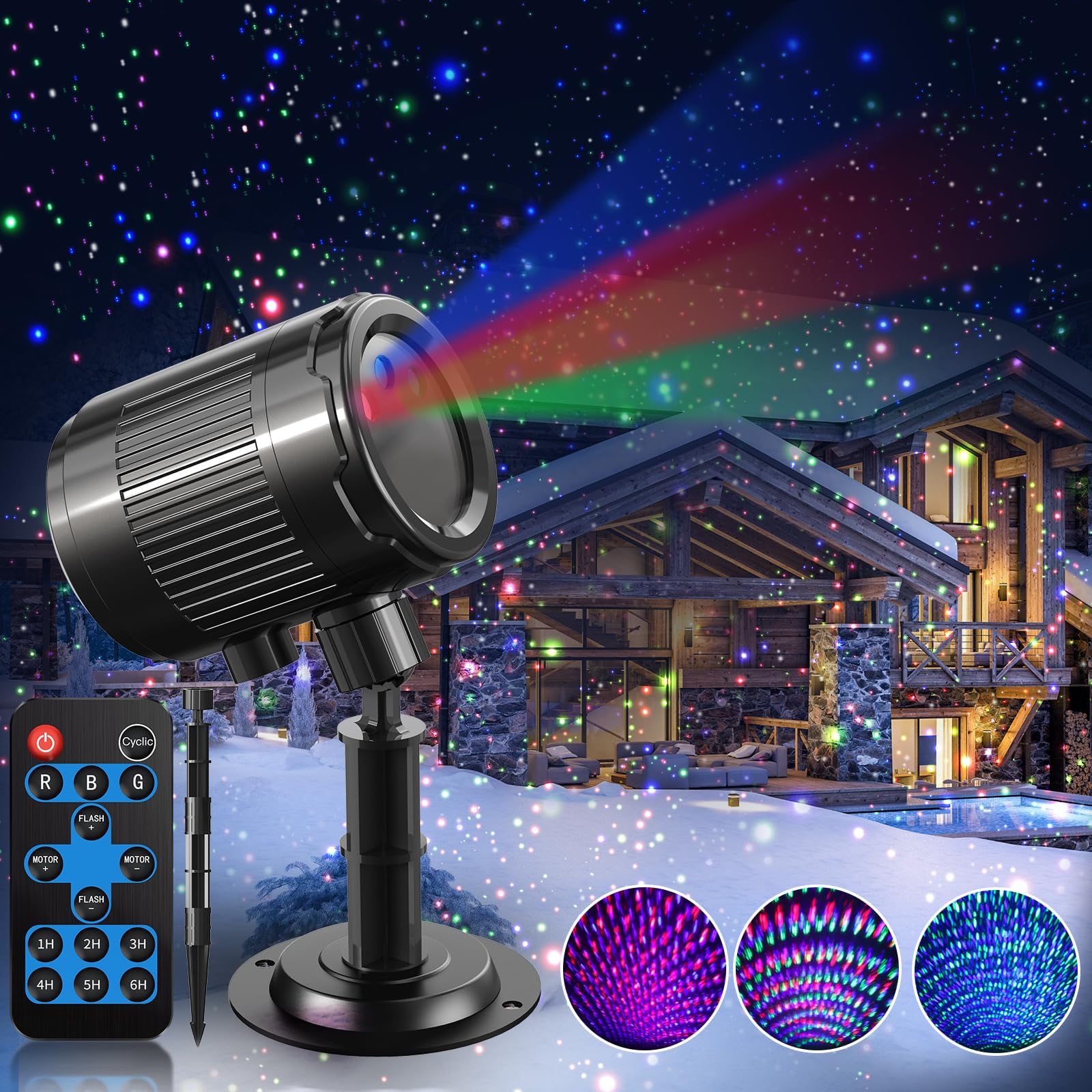 Christmas Laser Projector Light Outdoor RGB 3 Colors