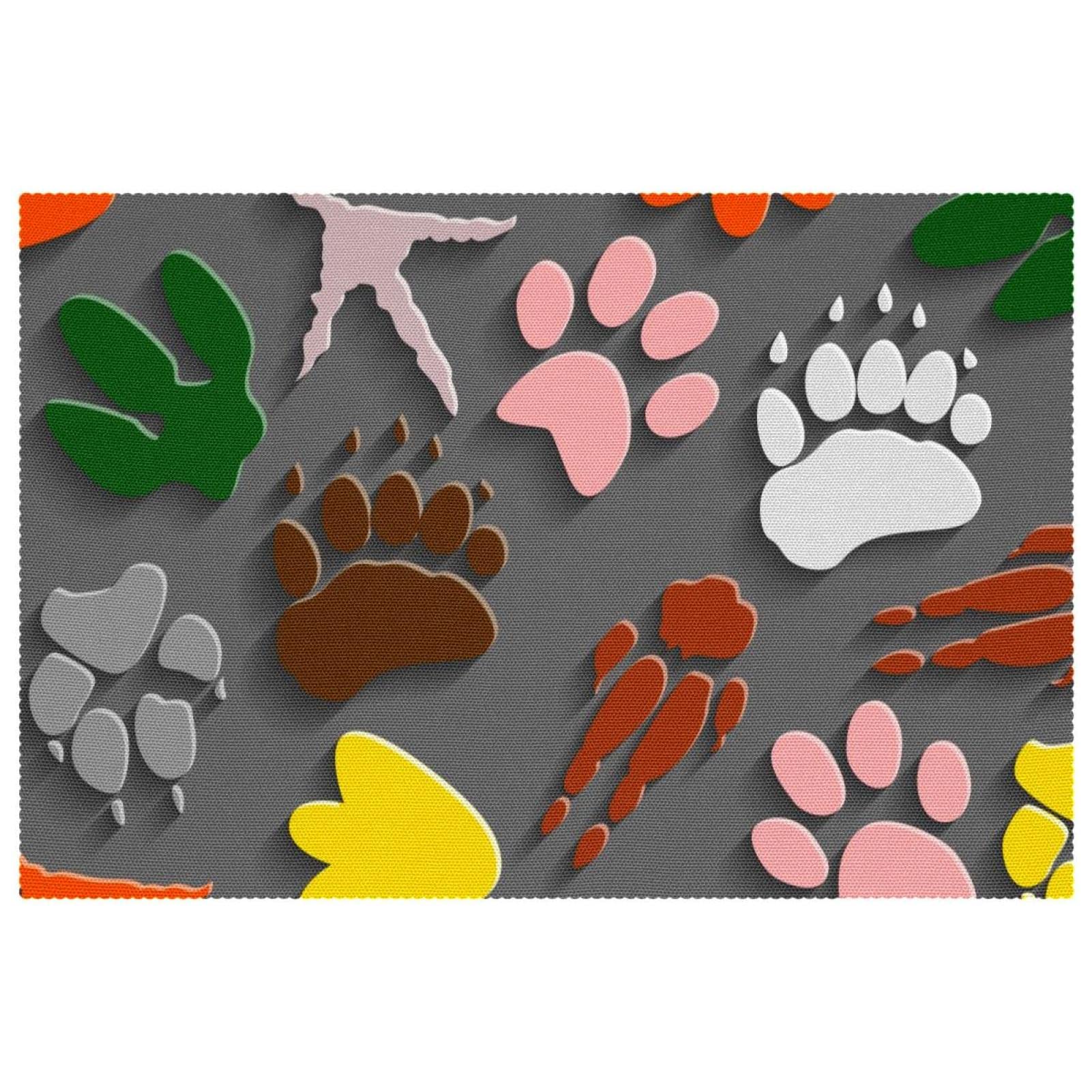 Set de table lavable tissu Oxford résistant chaleur dinosaure enfant lot de 4