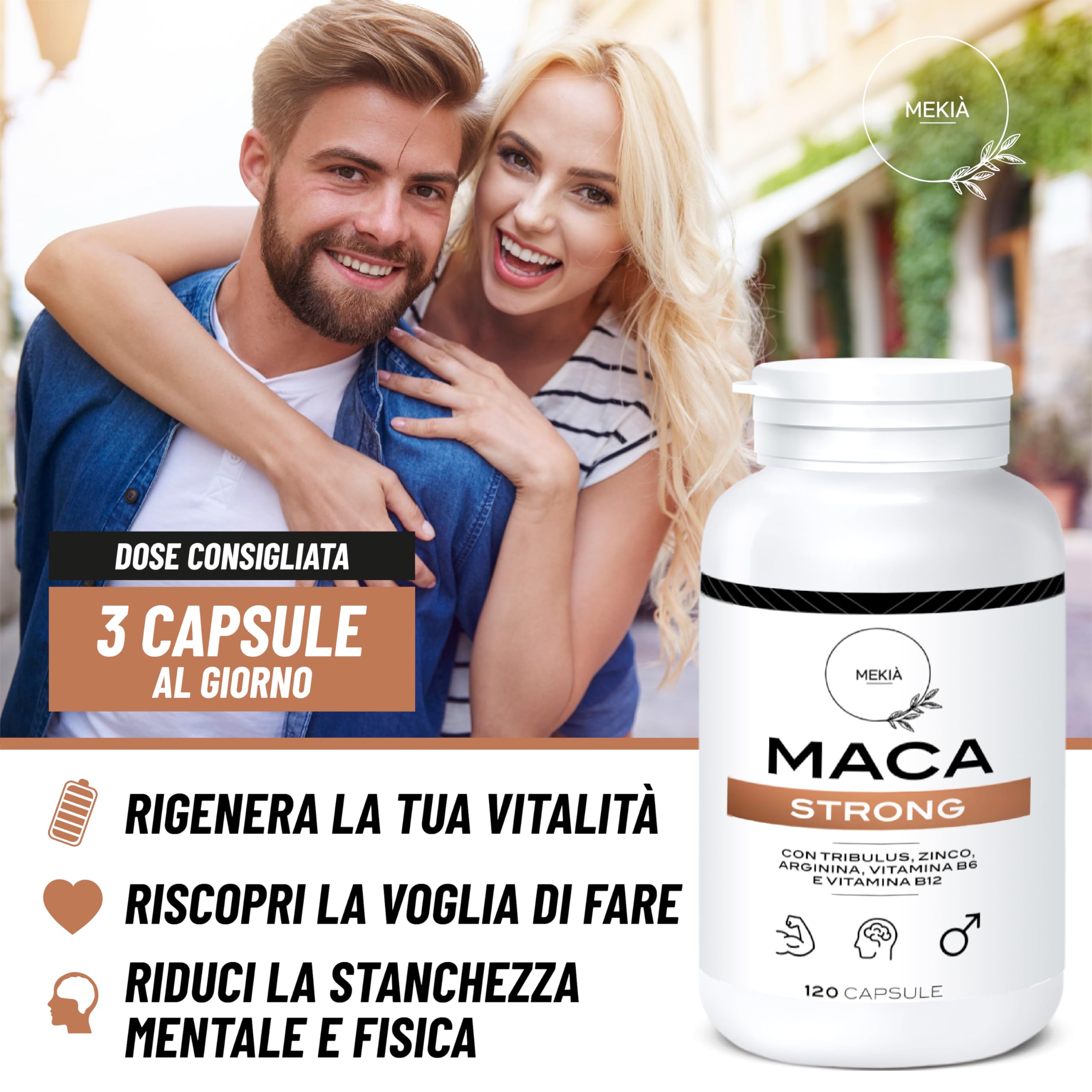 Integratori sessuali per uomo Maca, Arginina, Tribulus Terrestris, Zinco e Vitamine B – Energia e Vitalità Uomo – Supporto Testosterone e Performance – vigore e libido
