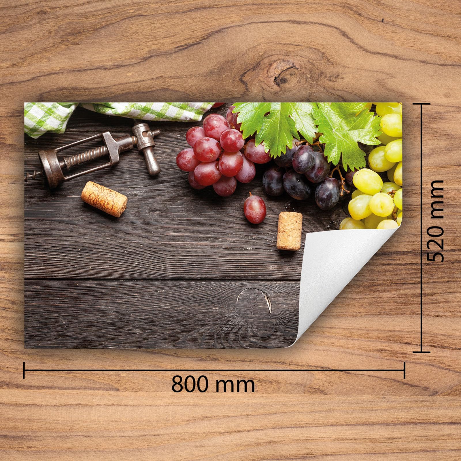 Tapa para placa de induccion - Placa protectora vitroceramica 80x52 cm - uva - madera