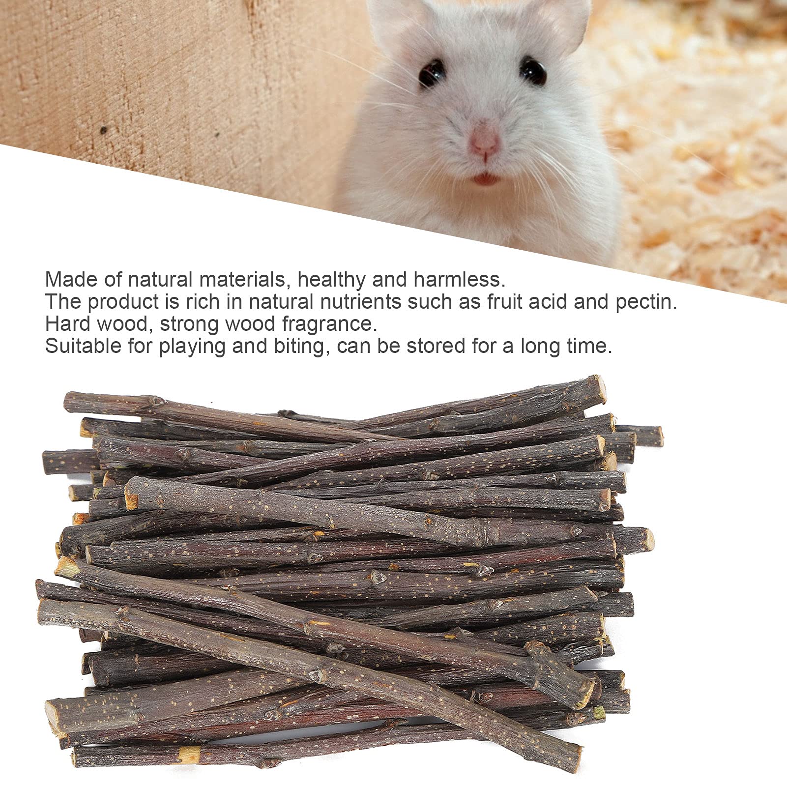 Beufee 200G Chew Sticks Pet Chew Toy for Chinchilla Hamster Sticks Small Animals Wood Toys Rabbit Hamster Sticks Guinea Pig Molar Teeth Toy for Squirrels Parrots - Image 3