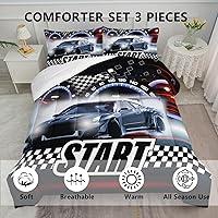 Vista 43 de Axolotl Kid Comforter Set Twin Size,Racing Car Bedding Set for Boys Girls Teen Kids Children Racing Gifts,Race Cars Quilt Bed Set with 1 Comforter 2
