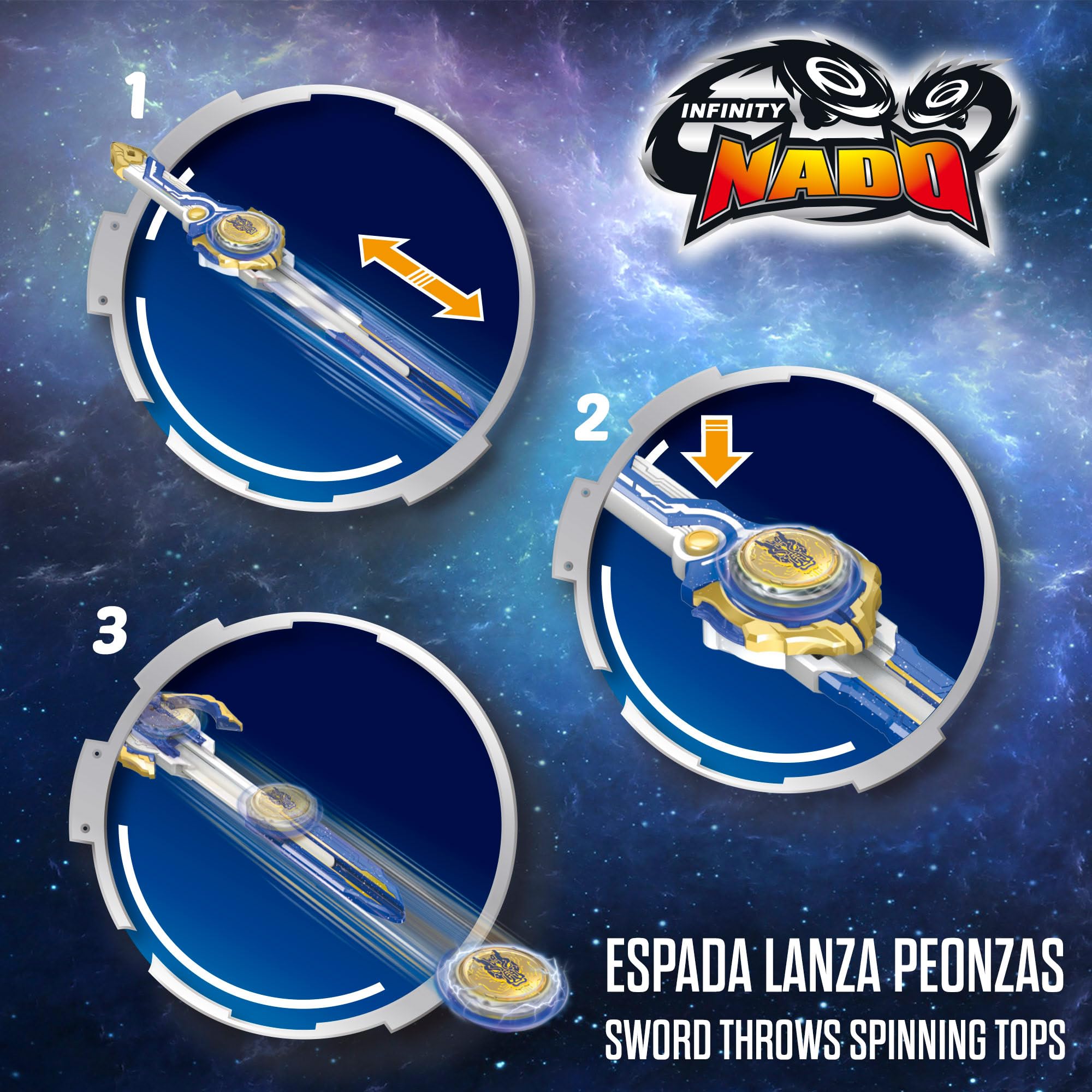COLORBABY Infinity Nado S6 Advanced Pack Fury Wave Dragon, Espada lanzadora, Peonza de Luces y Piezas Intercambiables, Juguete de Combate Personalizable (48091)
