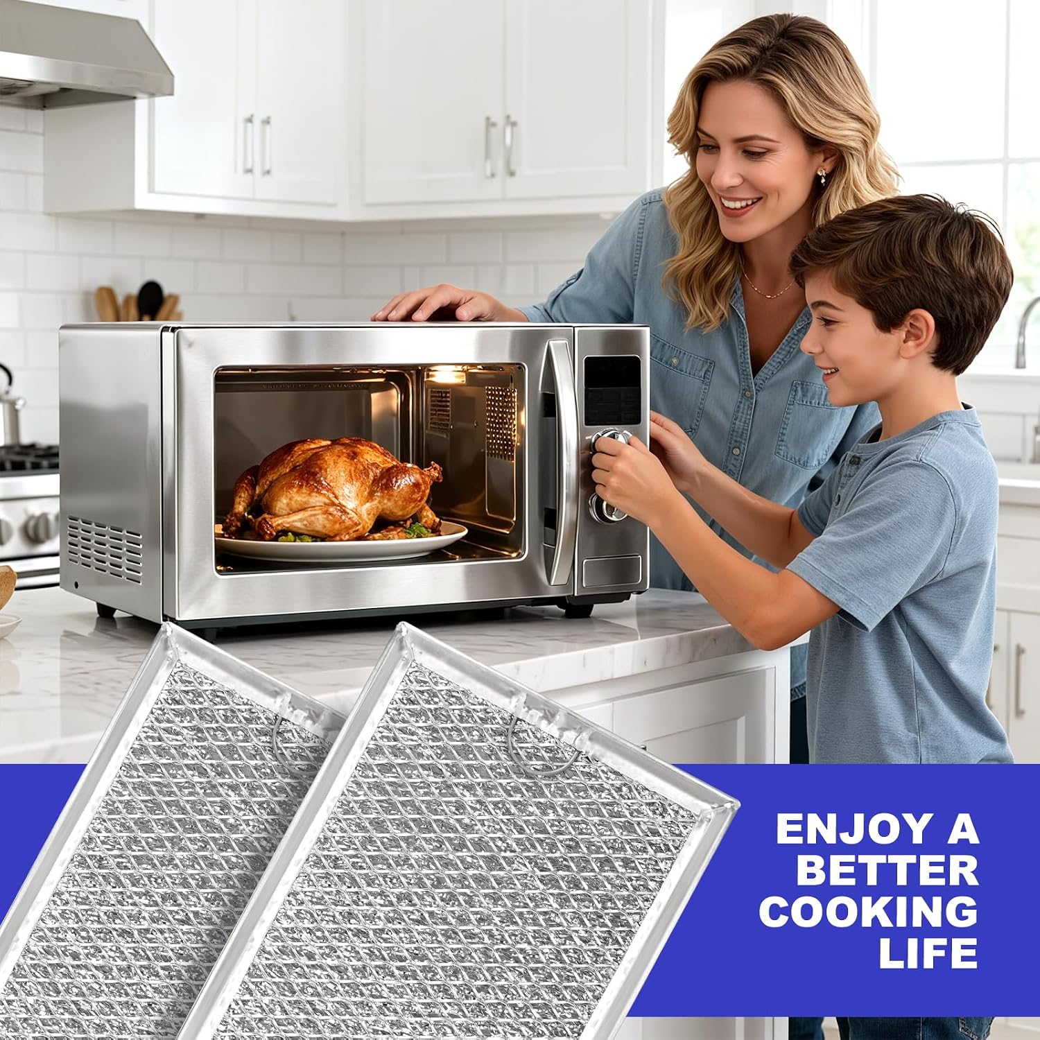 [2 Pack] OEM Microwave Filter Replacement 7.64" x 5.12"