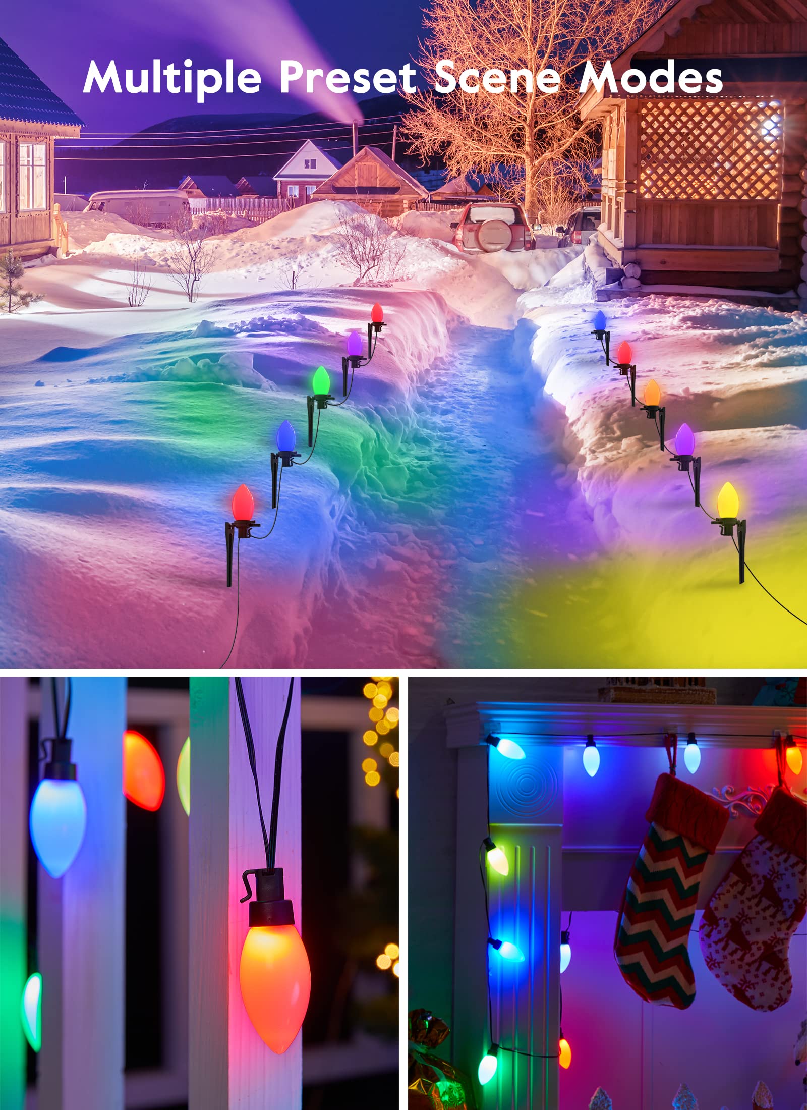 Smart Christmas Lights, 16Ft C9 Color Changing Christmas