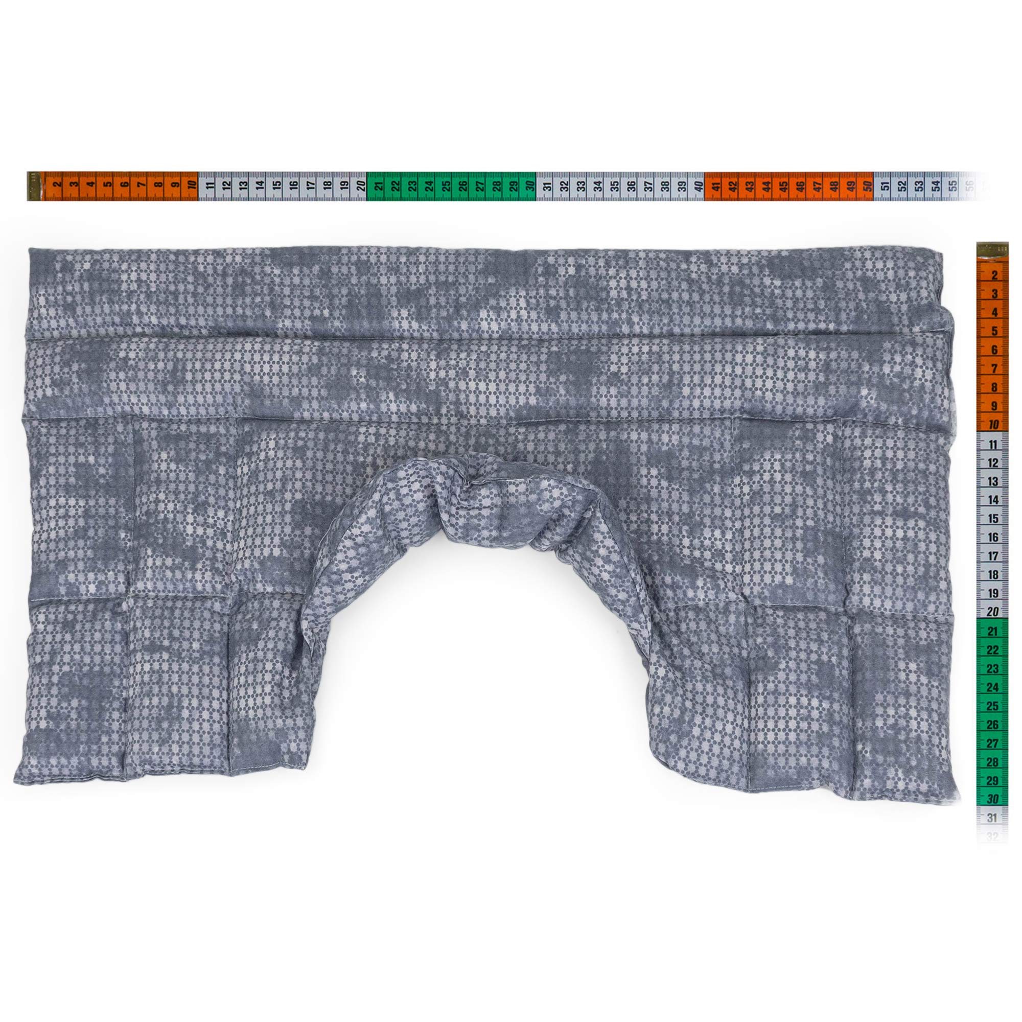 Cuscino termico cervicale XL per collo, spalle e schiena - Cuscino termico con semi di uva - used look grigio-blu