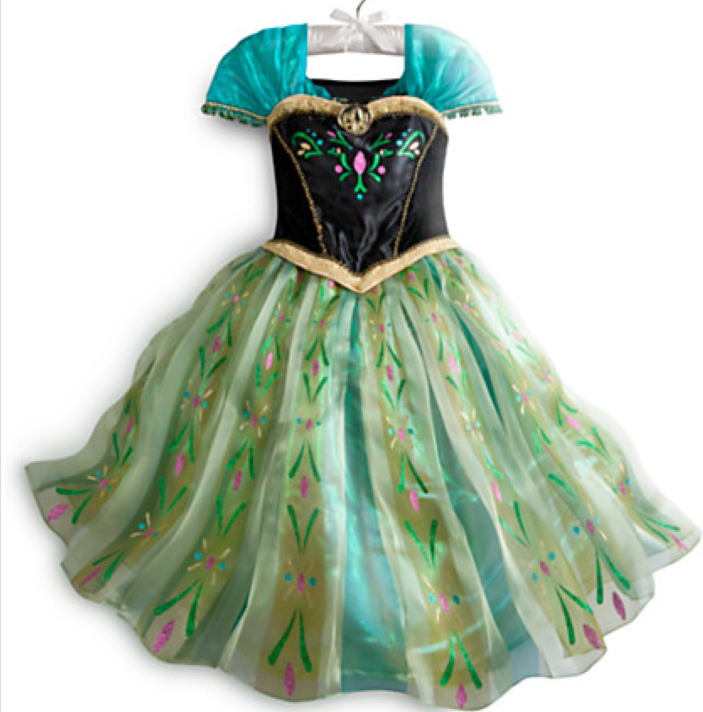 MSC Frozen Snow Queen Anna Style Girls Princess Fancy Dress Costume Ladies Adult Fever Dress Princess Green