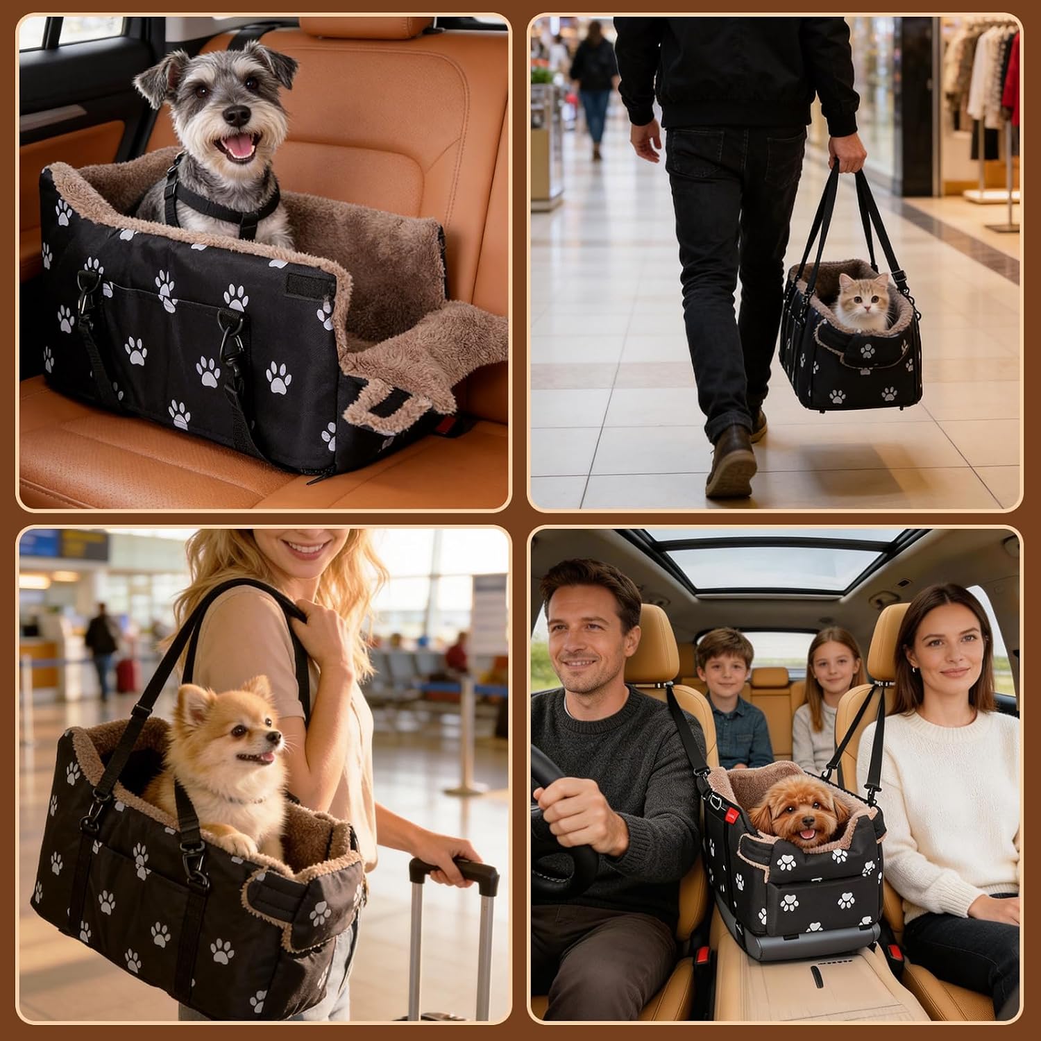 Center Console Dog Seat Car Armrest Pet Booster Seat Featuring Washable Pad image 3