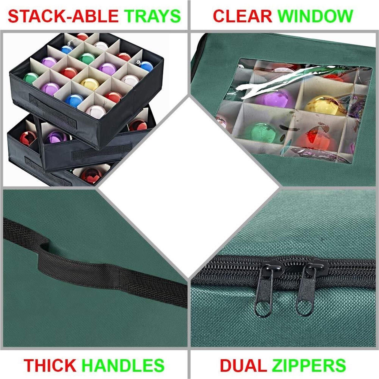 Weihnachtsdeko Aufbewahrung Die Aufbewahrungsbox for Weihnachtsdekorationen Bietet Platz for 48 Weihnachtskugeln for Organisieren Von Dekorationen Tasche für Weihnachtsbaum(Grün)