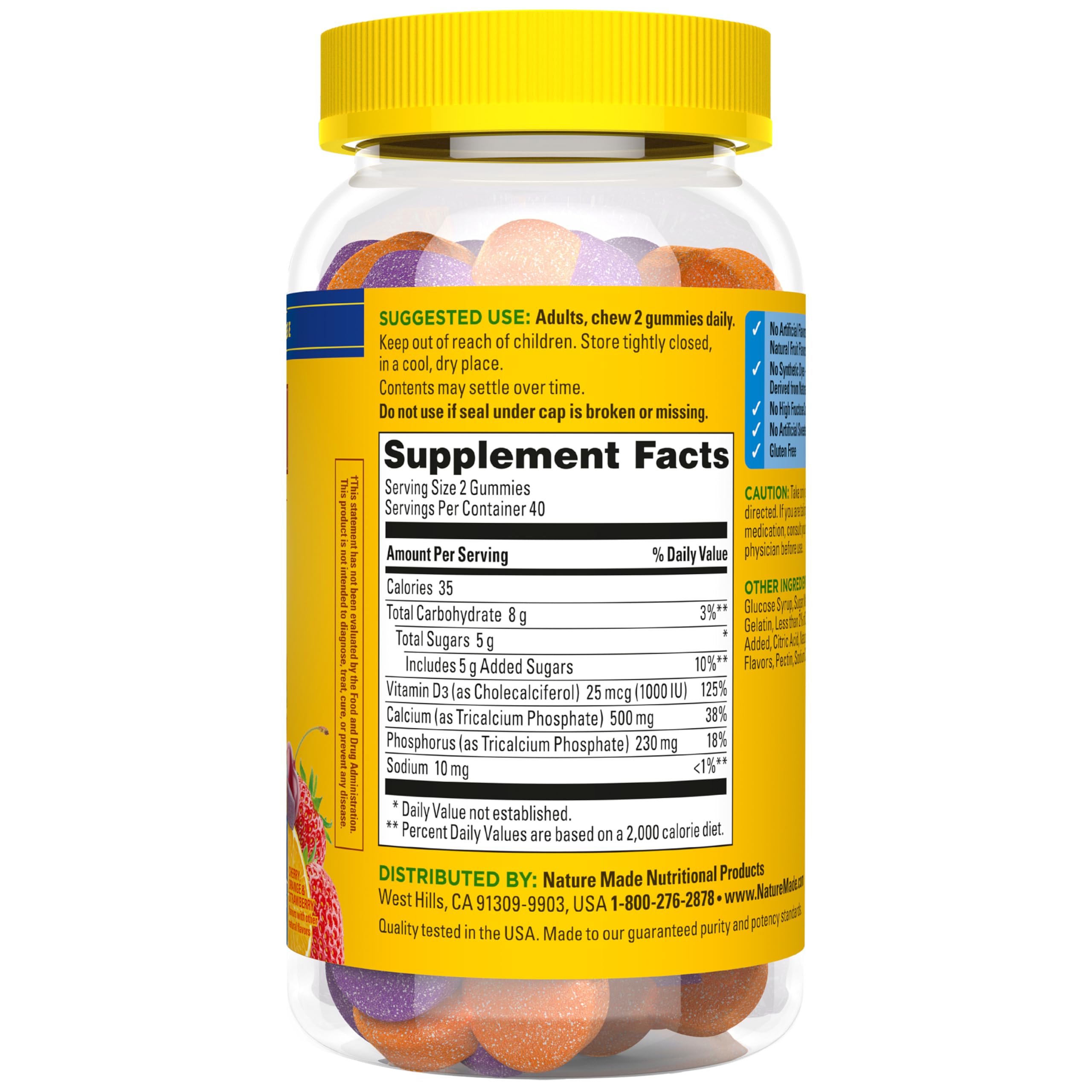 Nature Made Calcium Gummies 500 mg per Serving with Vitamin D3, 80 Gummies — Amazon image 10