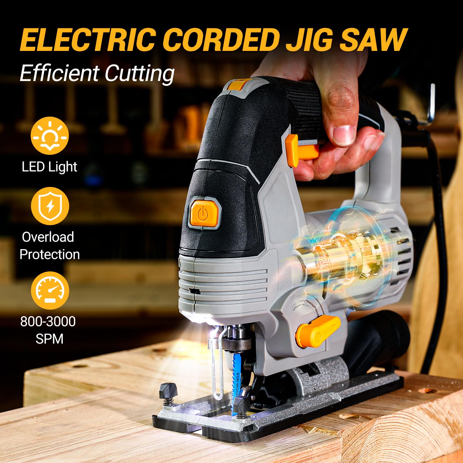 DEKOPRO 6.7A Jig Saw - Powerful Wood & Metal Cutting -2