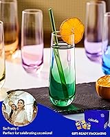 Vista 5 de ColoVie Martini Glasses set of 6,Champagne Flutes set of 6, Stemless, Colored