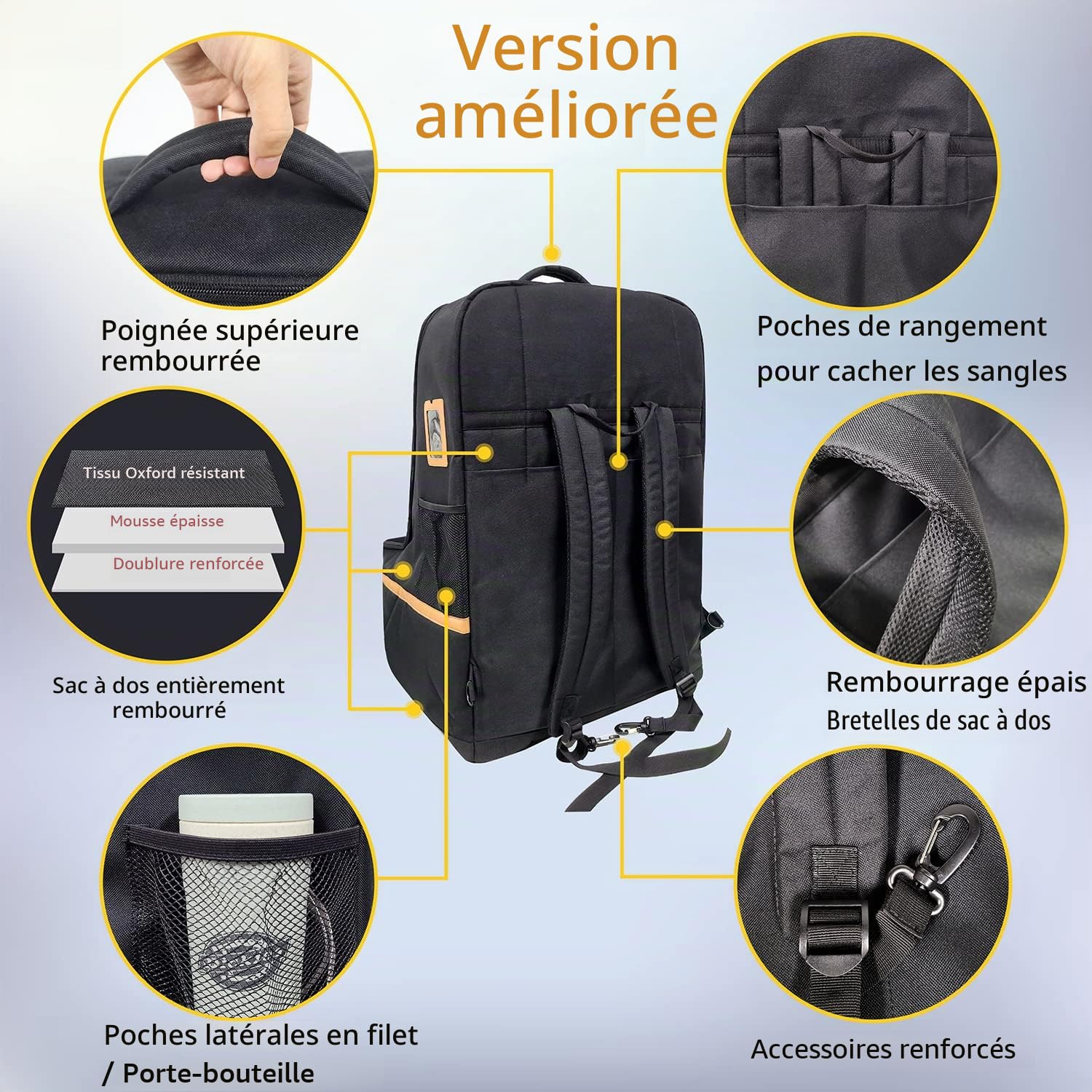 Hap Tim Sac de Voyage rembourré pour siège de Voiture, Housse de siège Auto pour Avion, Porte-siège de Voiture Portable pour Les Essentiels de l'aéroport, Sac à Dos de Voyage pour siège Auto pour