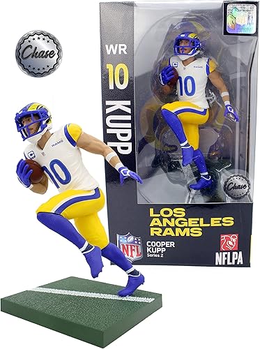 Cooper Kupp (LA Rams) CLARKtoys Exclusive Imports Dragon NFL - Figura de persecución de 6 pulgadas