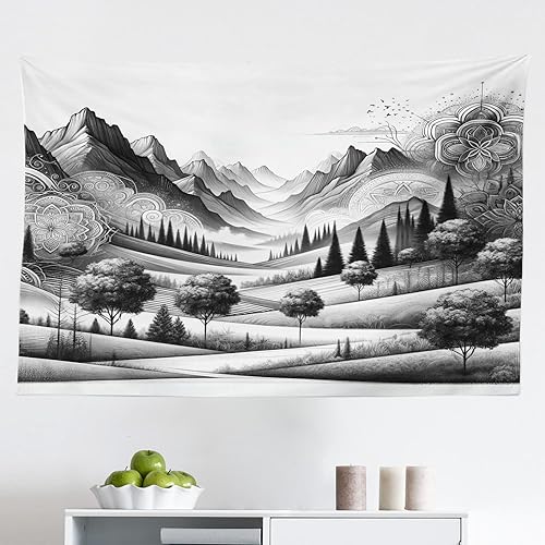 Miniatura 191 de Ambesonne Tapiz indie, estilo moderno de Memphis de los años ochenta, geométrico, abstracto, colorido, diseño de puntos, funky, para colgar en la